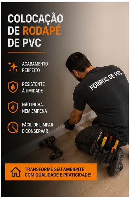 Colocação de rodapé de PVC